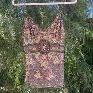 Beautiful sequin and beaded tank top